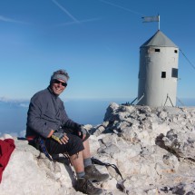 On top of Triglav, the highest mountain in Slovenia (2856 meters)